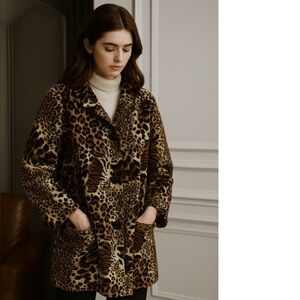Ruby Rd. Animal Print Button Front Jacket